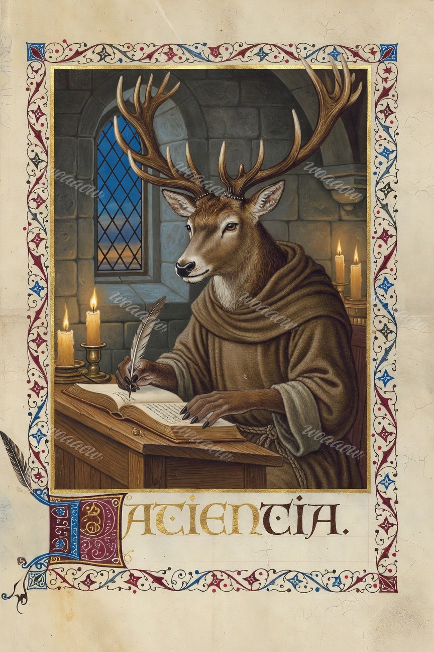 Stag in the Scriptorium
