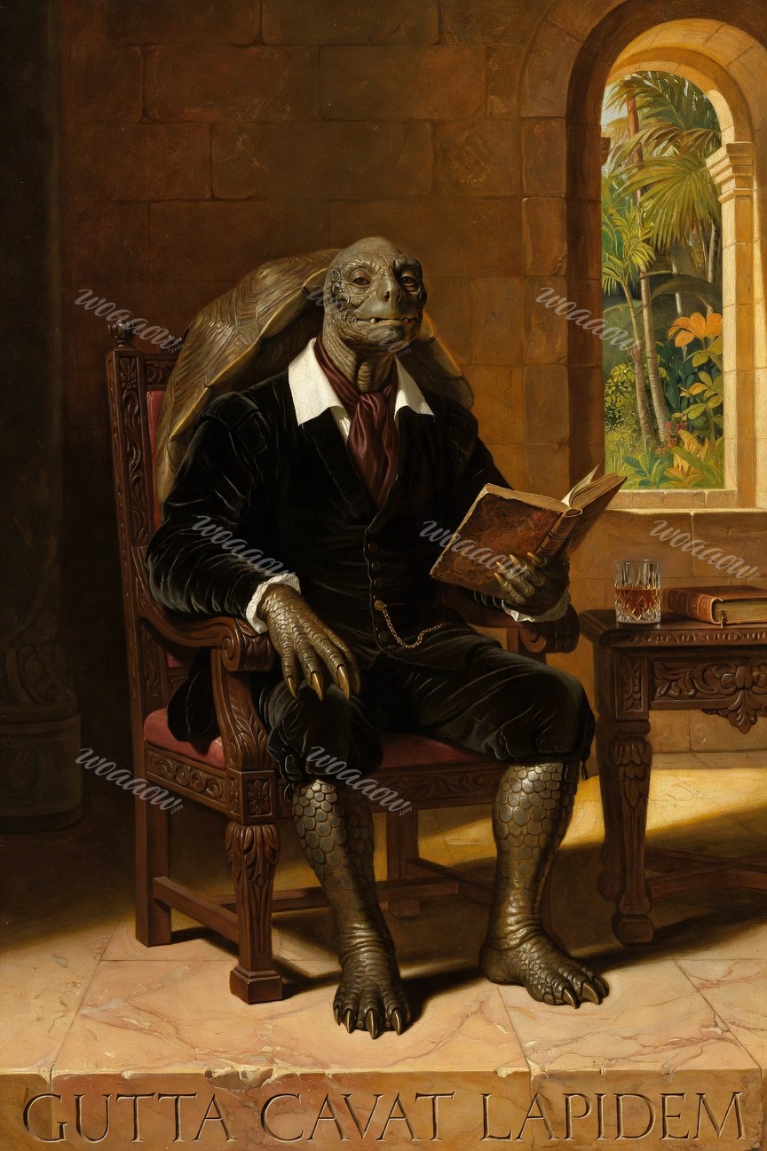 Tortoise With an Open Book