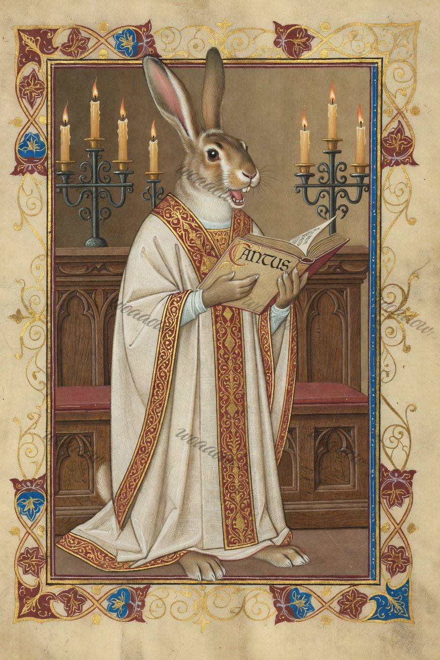 Hare in Choir Vestments