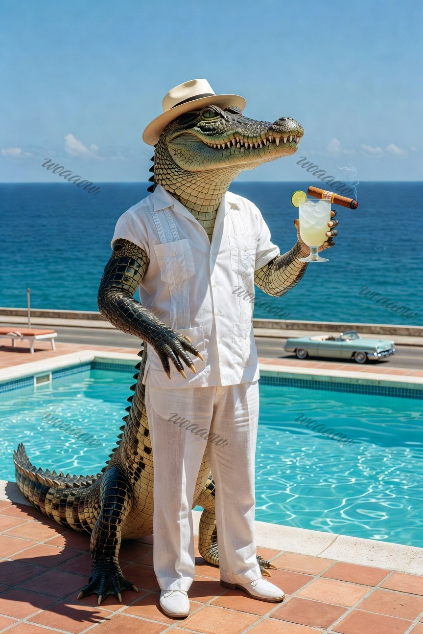 Crocodile by the Pool
