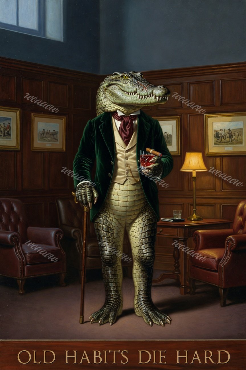 Crocodile with a Cane