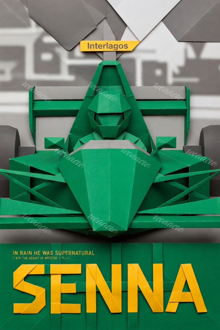 Folded Green Paper Car