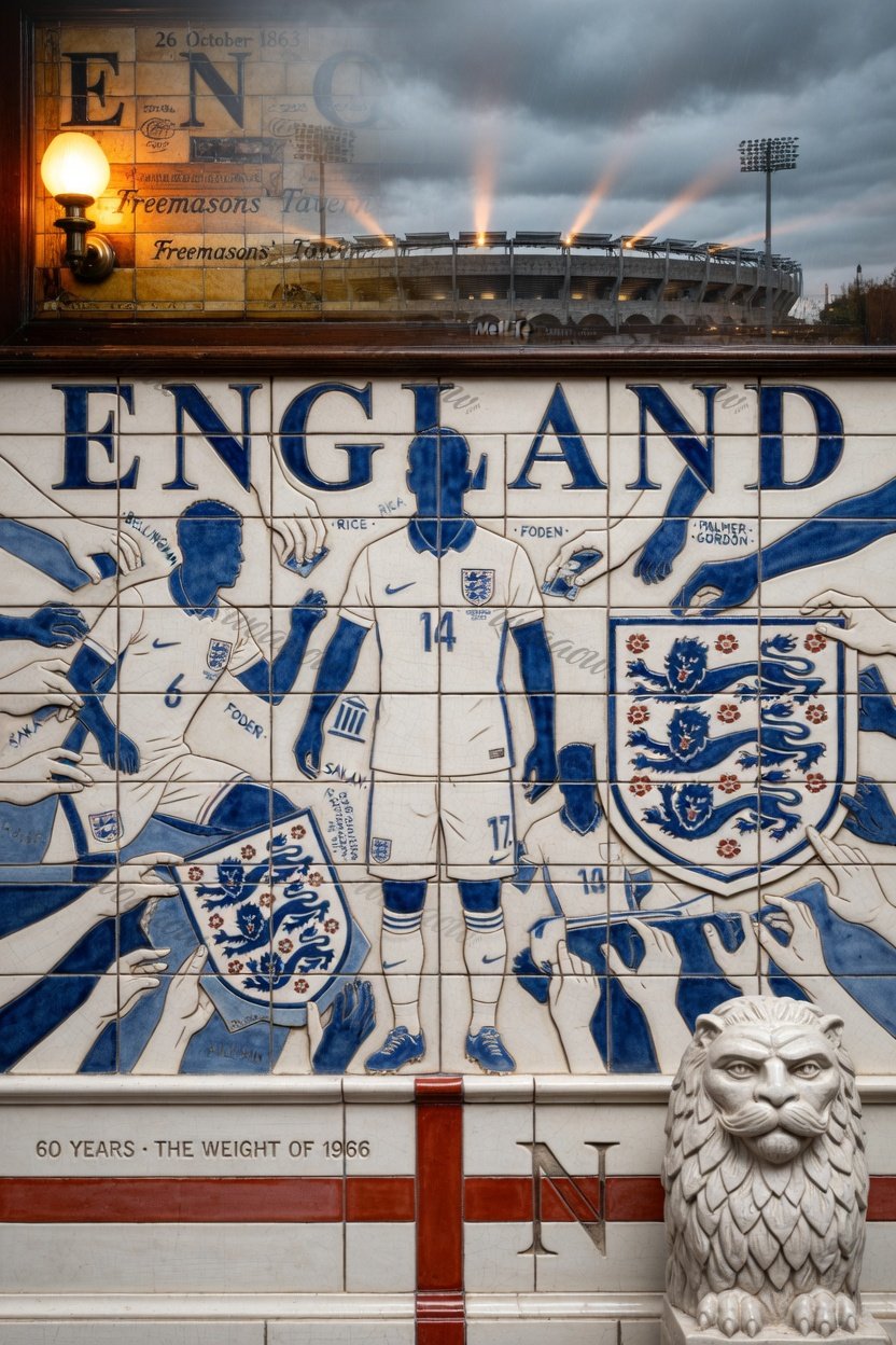 Tiled Wall, Stone Lion