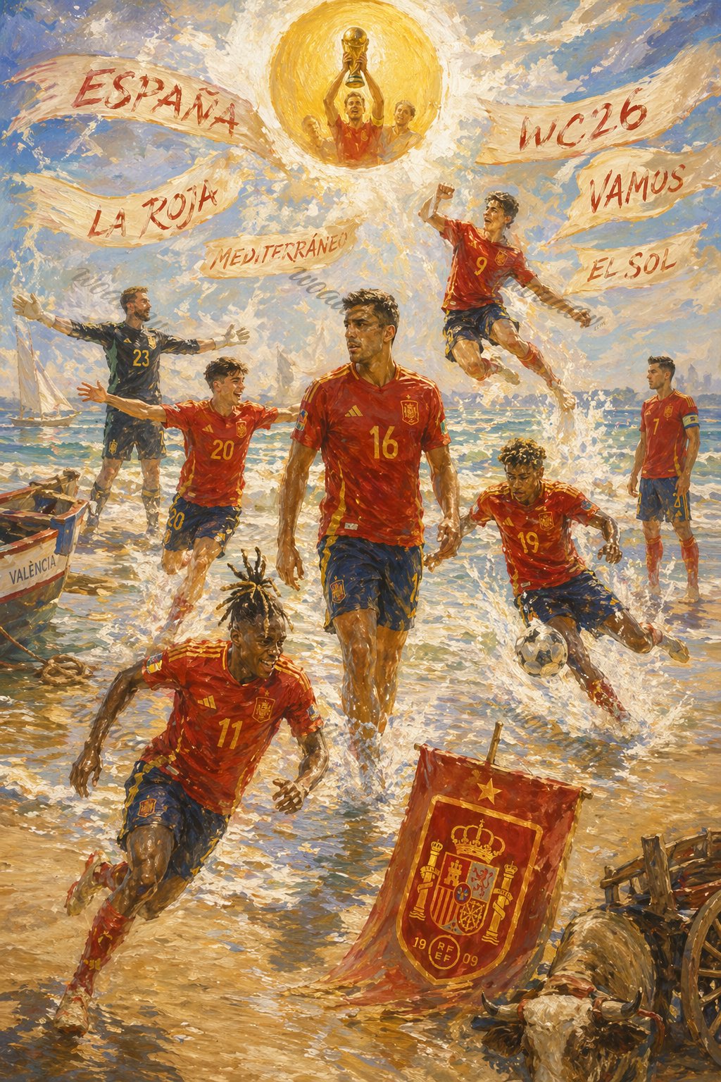 Red Shirts in the Surf