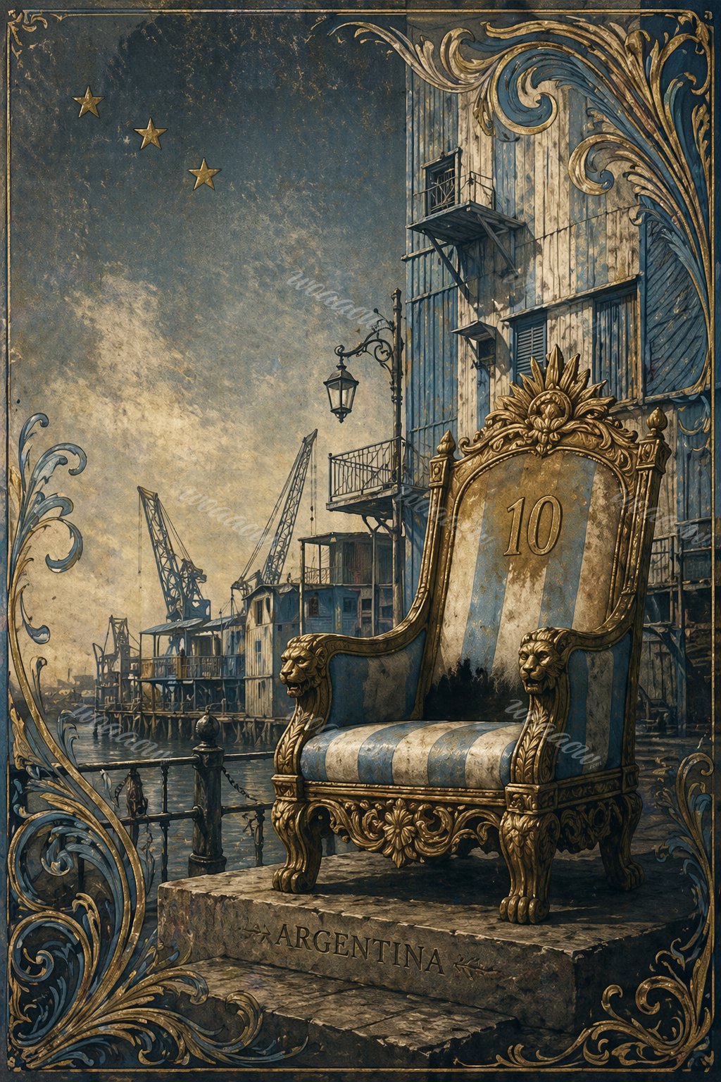 Striped Throne by the Water