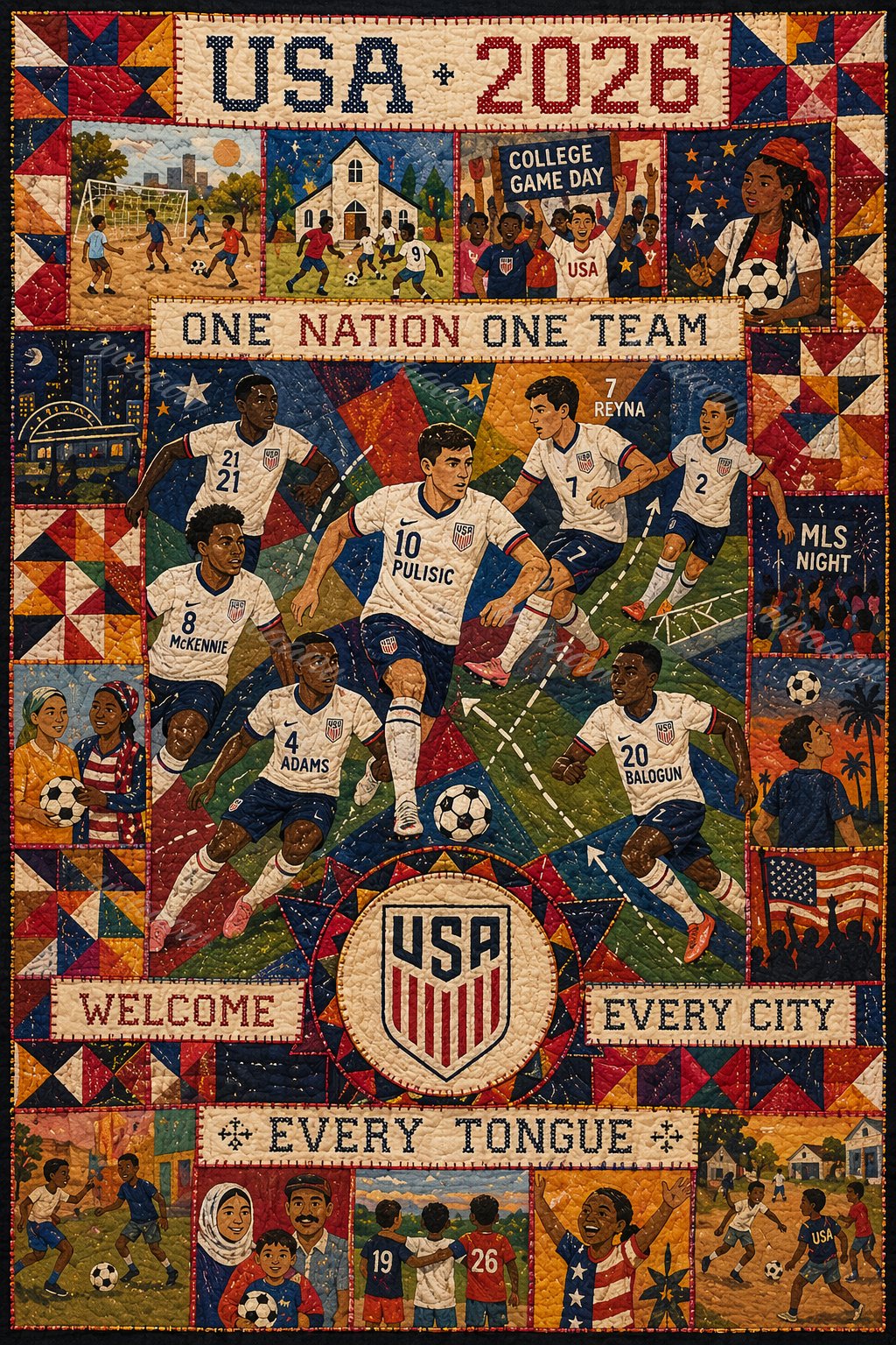 USA Quilt of Players