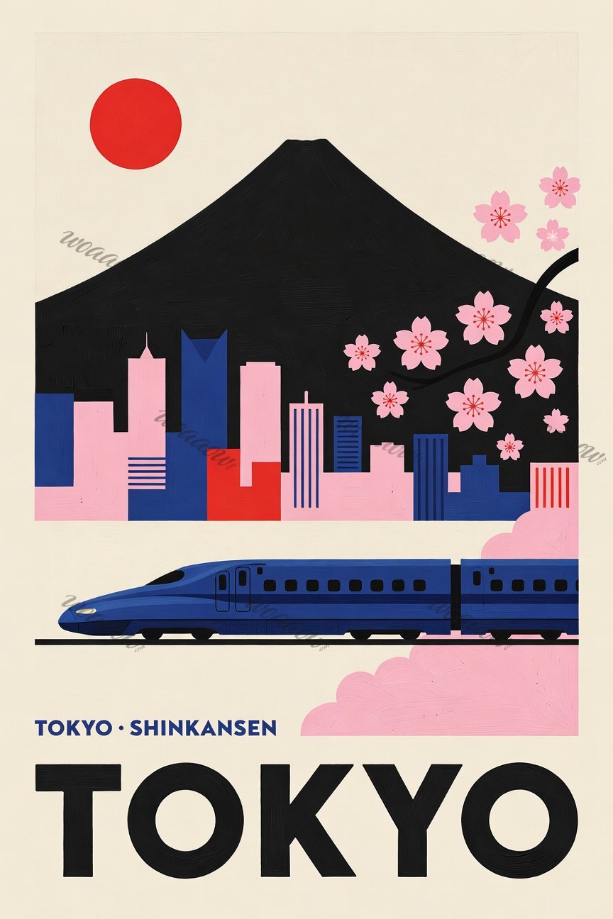 Shinkansen and Black Fuji