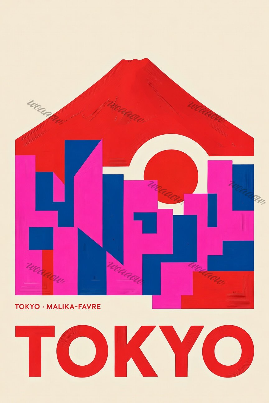Blocks Under Red Fuji