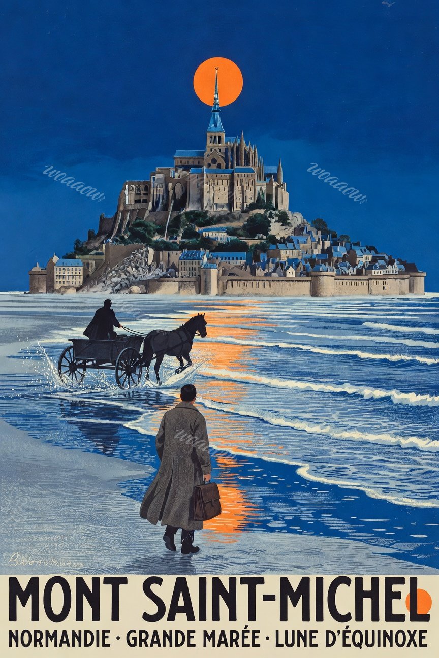 Horse Cart in the Surf