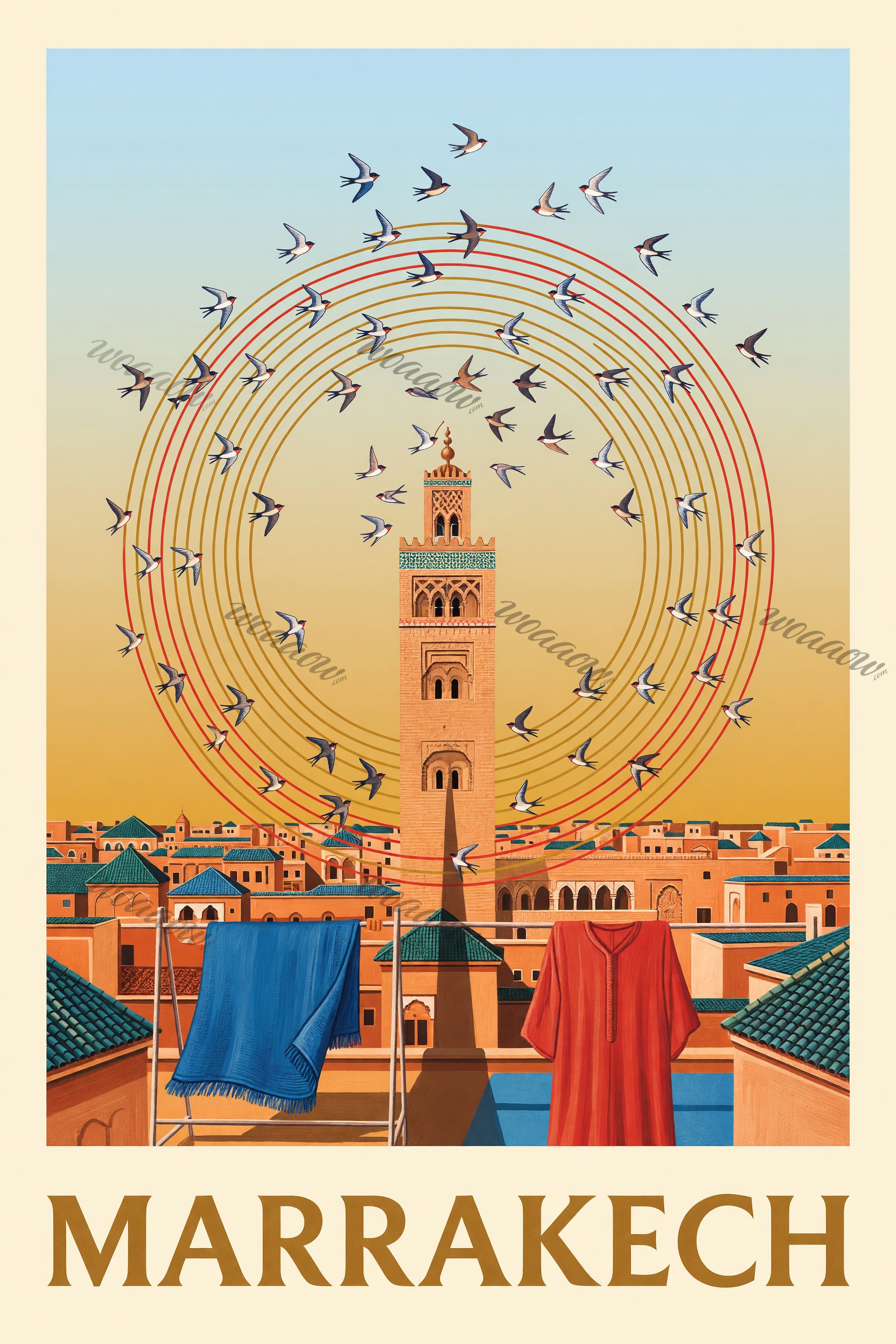 Birds Around the Minaret
