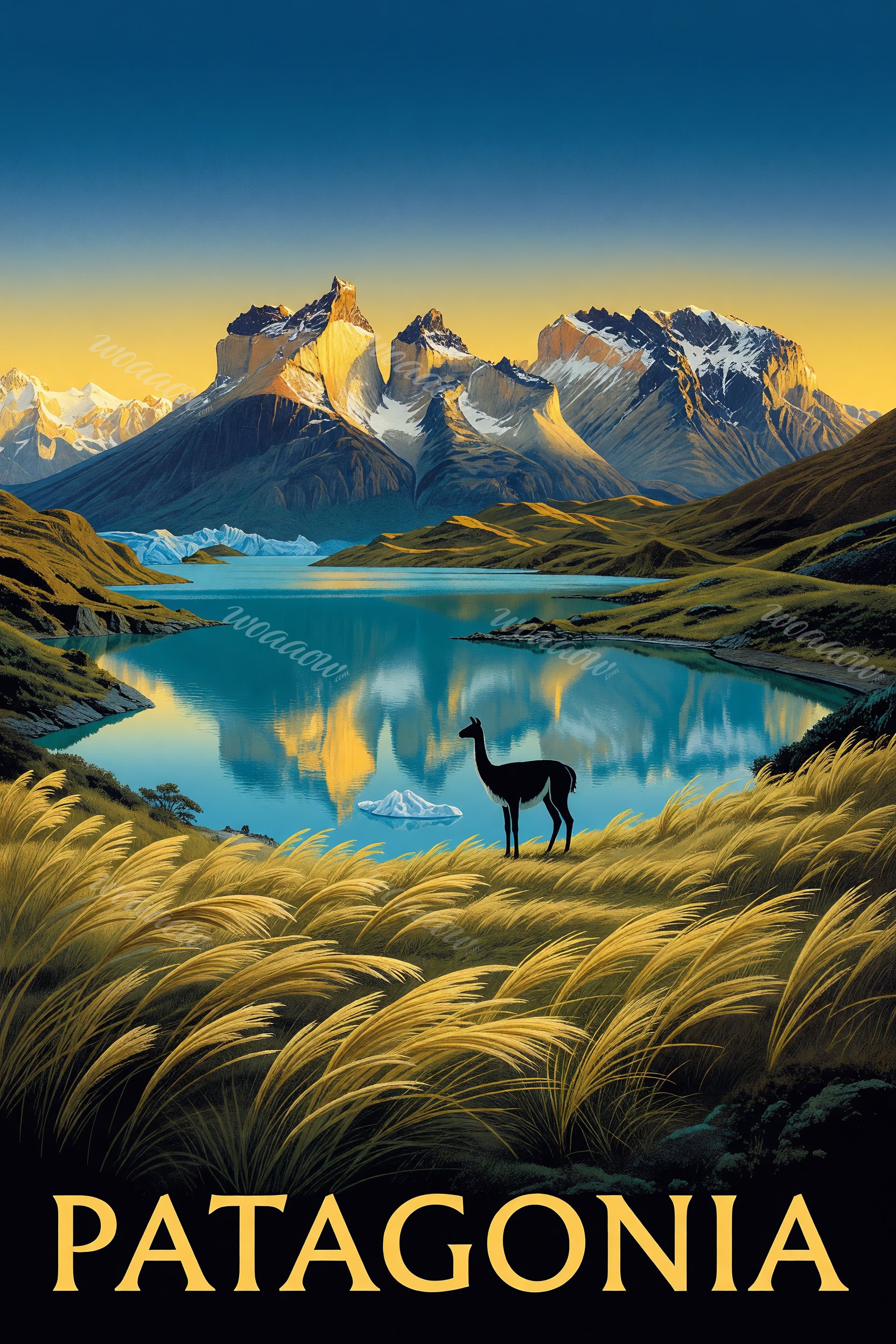 Guanaco at the Lake