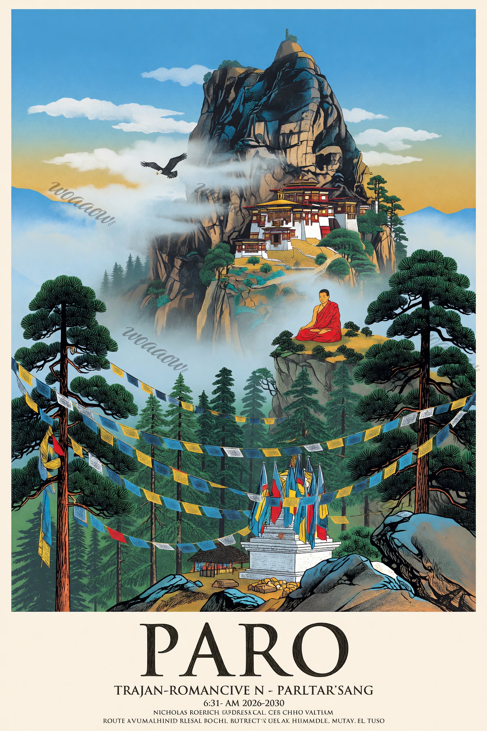 Flags Below the Monastery