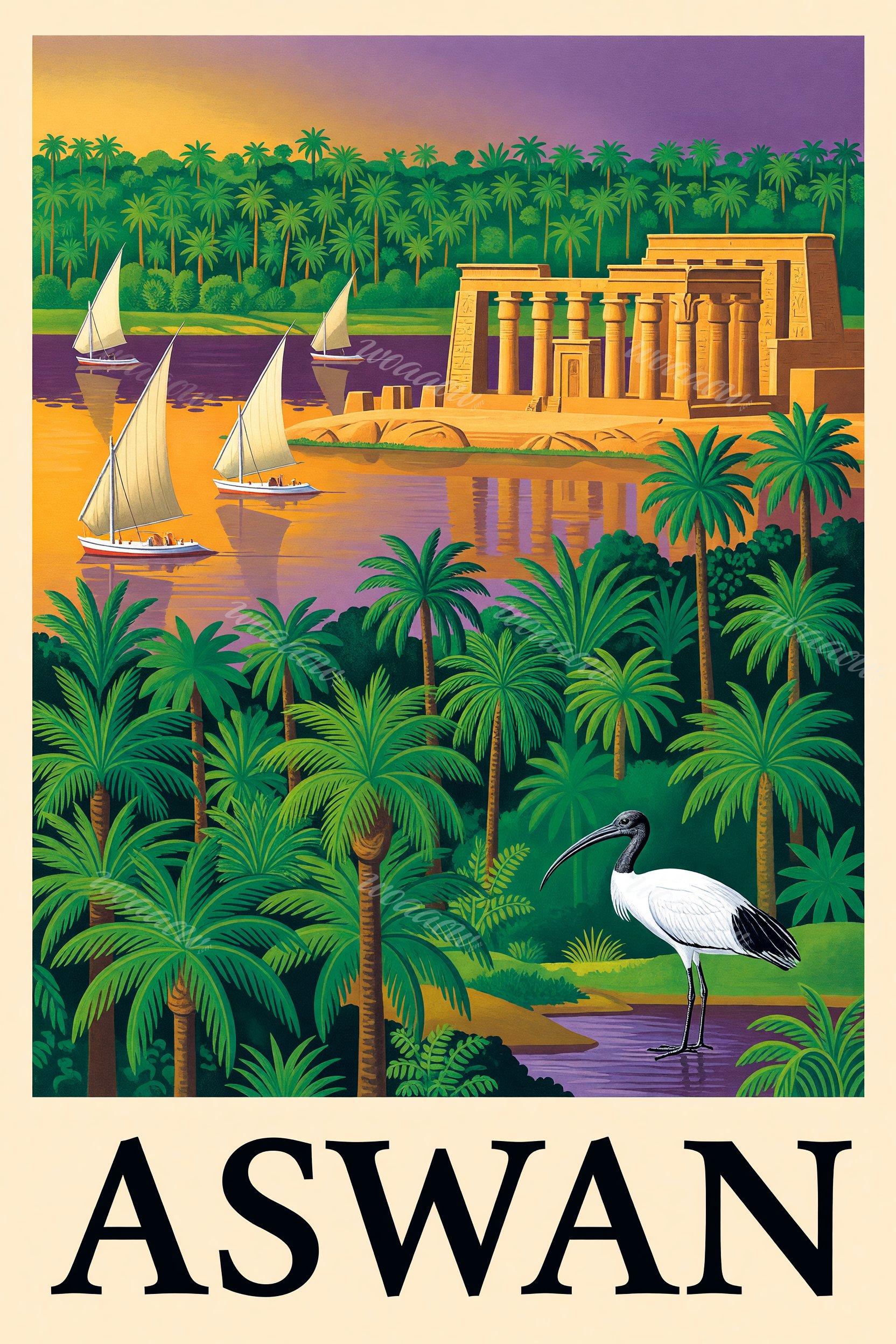 Ibis Among the Palms