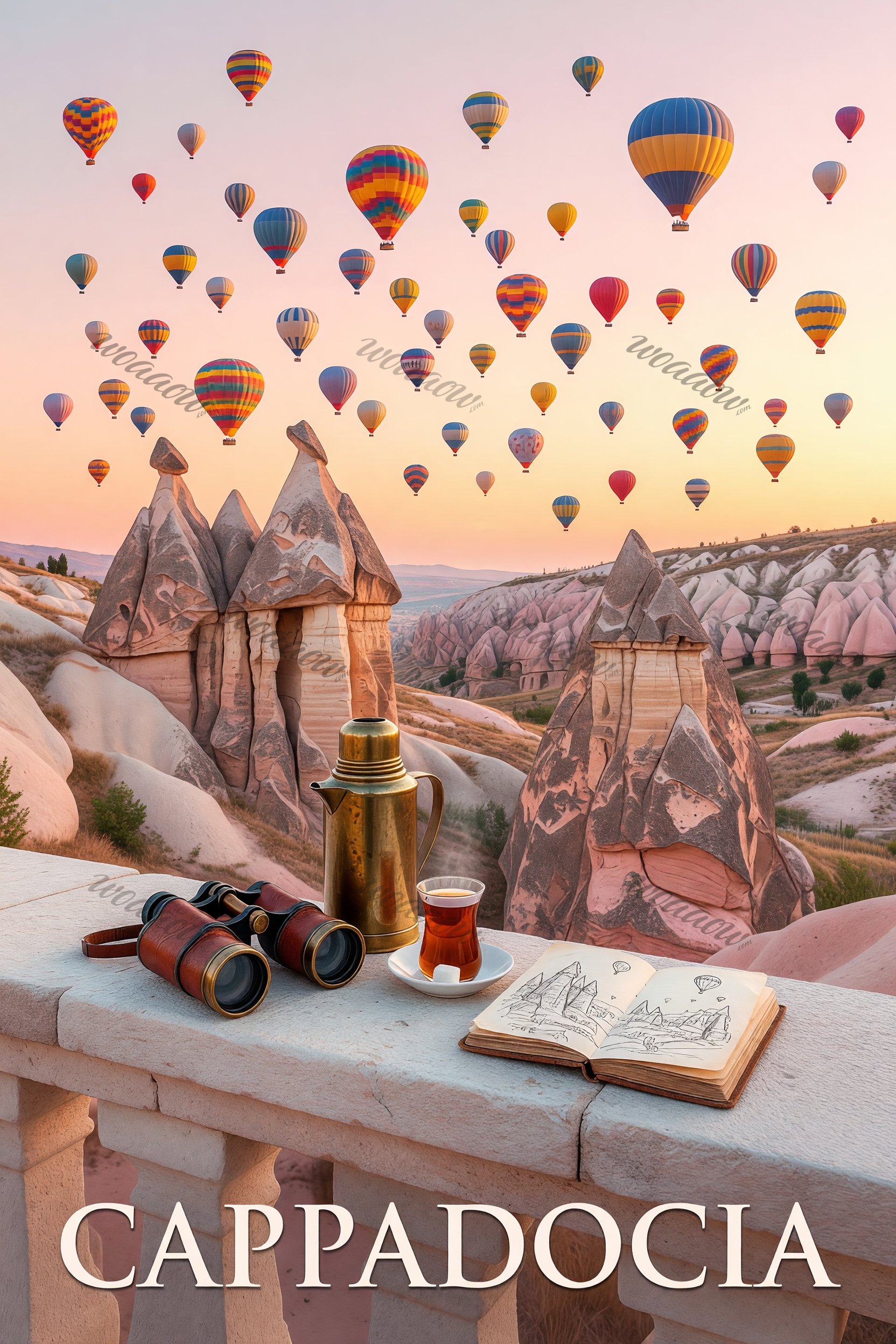 Balloons Over Rock Cones