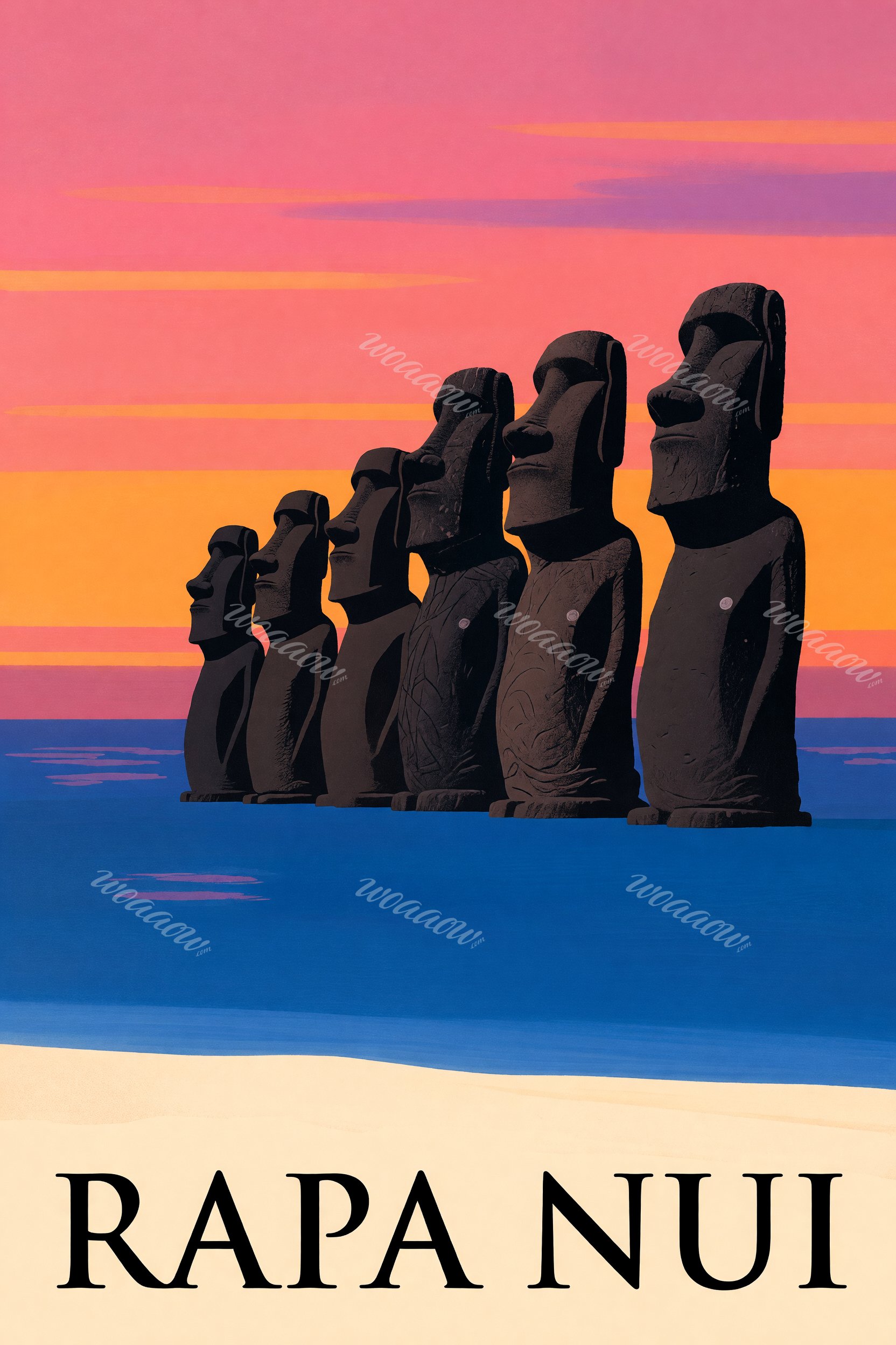 Moai Along the Shore