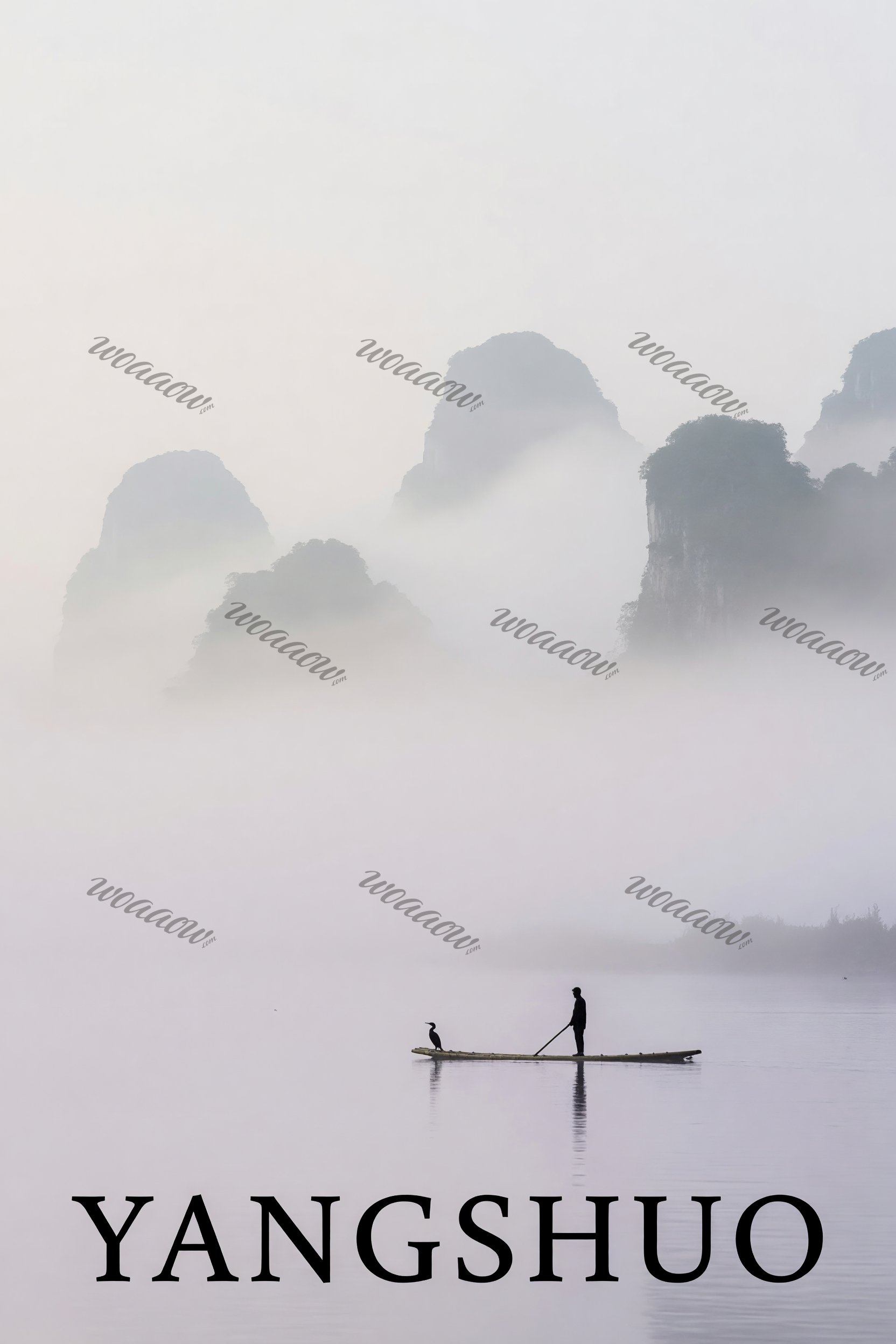 Raft in White Mist