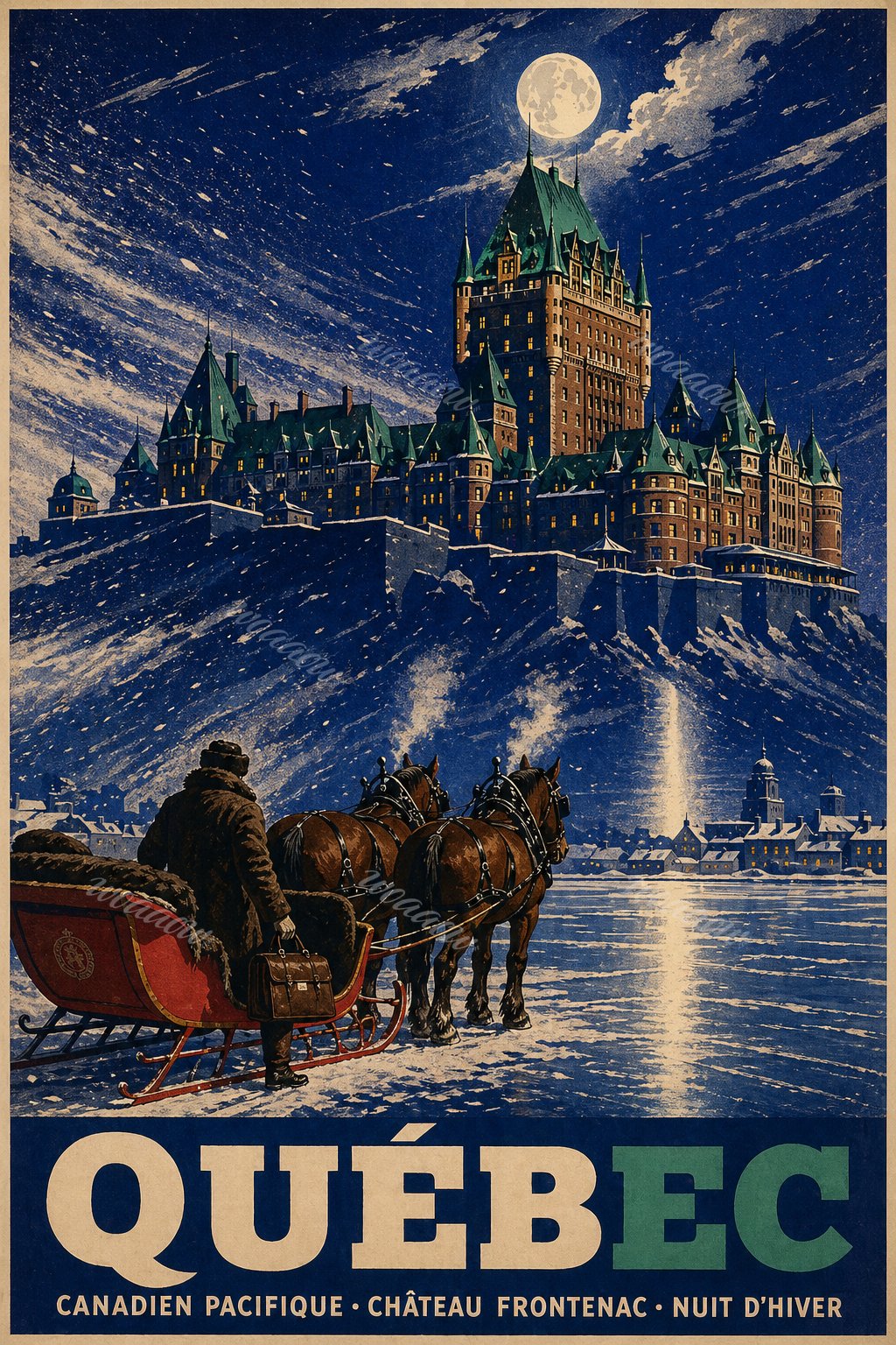 Sleigh Under a Full Moon