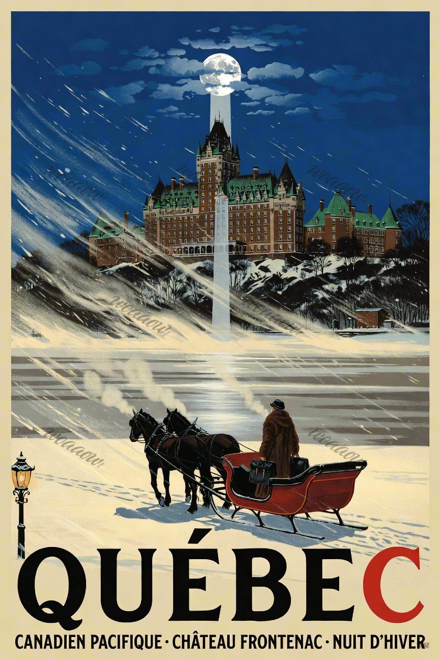 Quebec Frozen River Sleigh