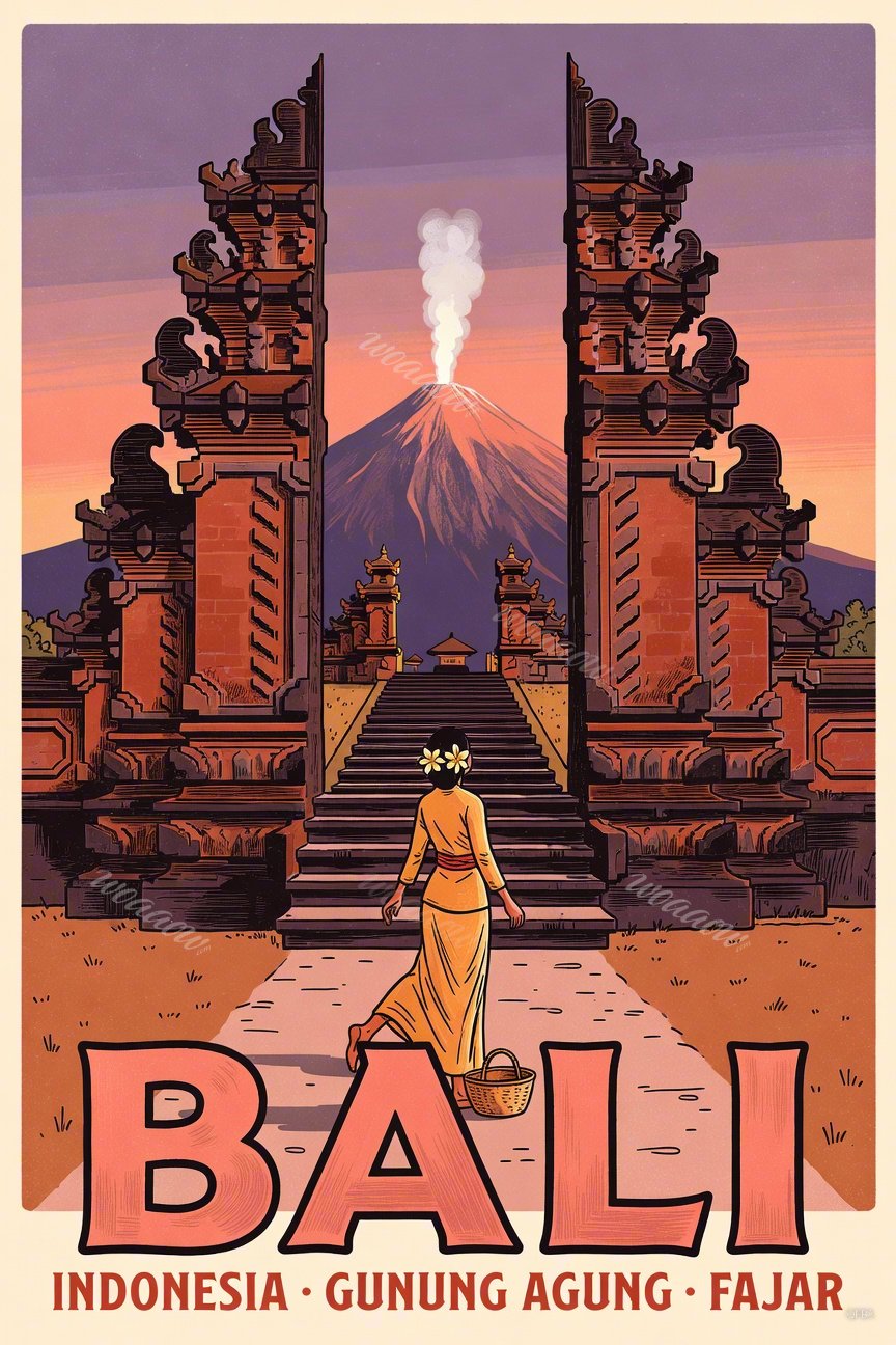 Bali Temple Gate Dawn