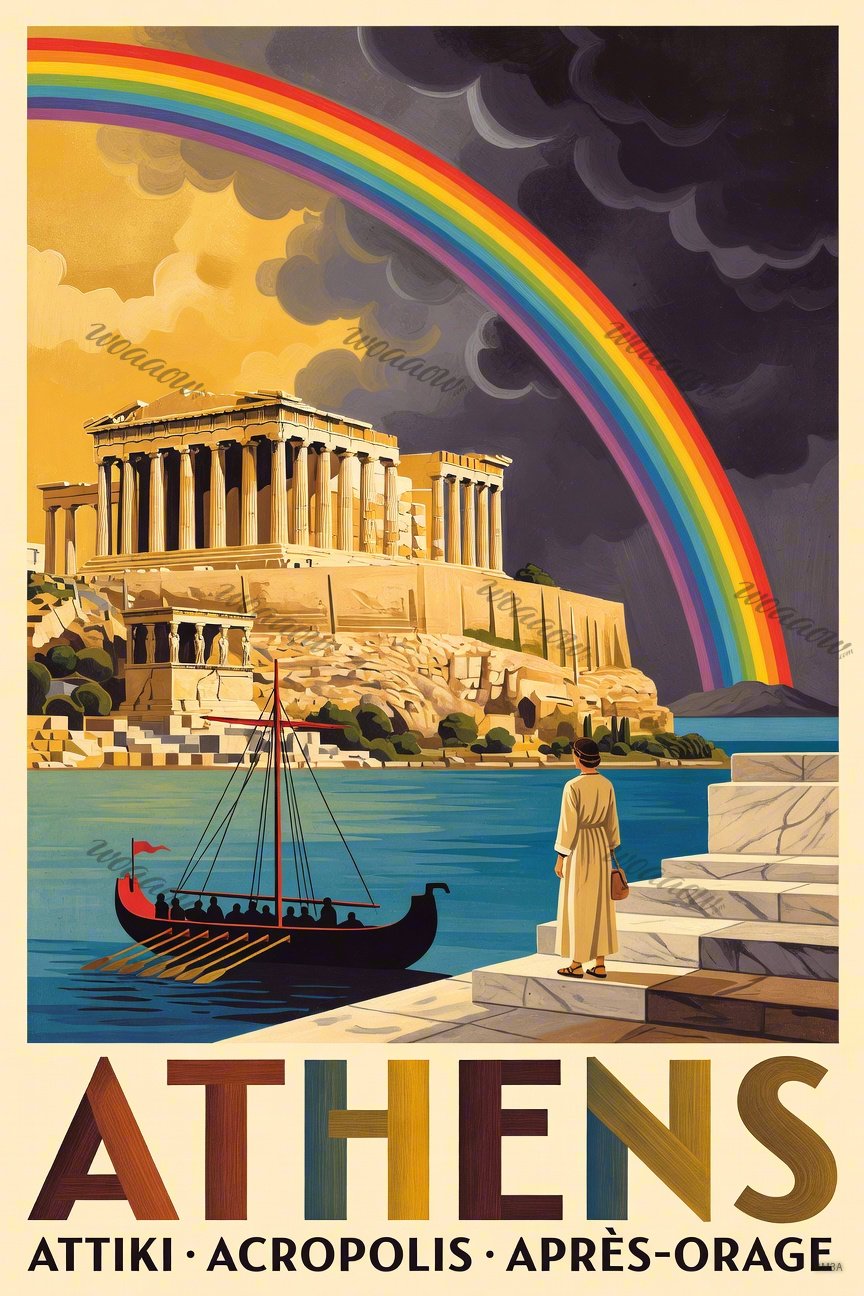 Athens Acropolis Rainbow